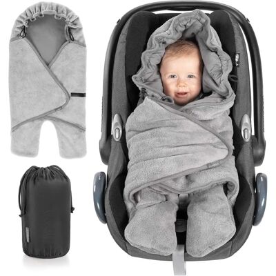 Zamboo Babyschale Einschlagdecke - Grau - Autositzdecke für Frühling & Sommer Zamboo Babyschale Einschlagdecke - Grau - Autositzdecke für Frühling & Sommer