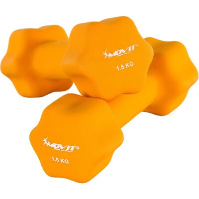 MOVIT Zestaw 2 Neoprenowych Sztangielek 1,5kg - Sprzęt do Fitnessu MOVIT Zestaw 2 Neoprenowych Sztangielek 1,5kg - Sprzęt do Fitnessu