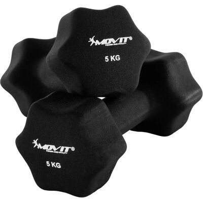 Hantle neoprenowe 5kg MOVIT - Czarny - Sprzęt fitness Hantle neoprenowe 5kg MOVIT - Czarny - Sprzęt fitness