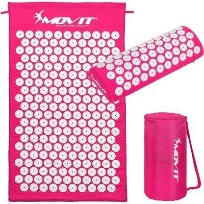 MOVIT Różowa mata do akupresury z poduszką - 75 x 44 cm MOVIT Różowa mata do akupresury z poduszką - 75 x 44 cm