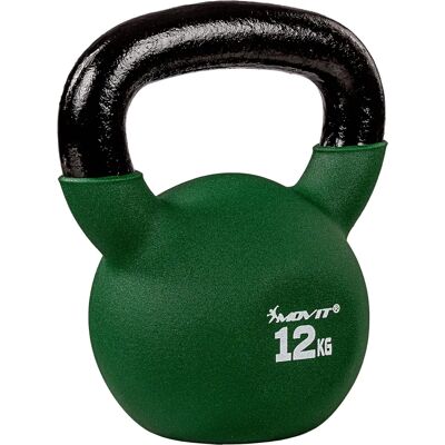MOVIT 12kg Kettlebell - Gusseisen, Neopren, Dunkelgrün - Kettlebell-Trainingsgerät MOVIT 12kg Kettlebell - Gusseisen, Neopren, Dunkelgrün - Kettlebell-Trainingsgerät