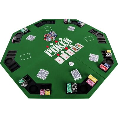 GamesPlanet Összecsukható poker szőnyeg - Zöld - 8 játékosnak GamesPlanet Összecsukható poker szőnyeg - Zöld - 8 játékosnak