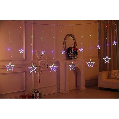 VOLTRONIC - 12 Sterne LED Lichtervorhang - 150 LED - kolorowy - Zasłona LED VOLTRONIC - 12 Sterne LED Lichtervorhang - 150 LED - kolorowy - Zasłona LED