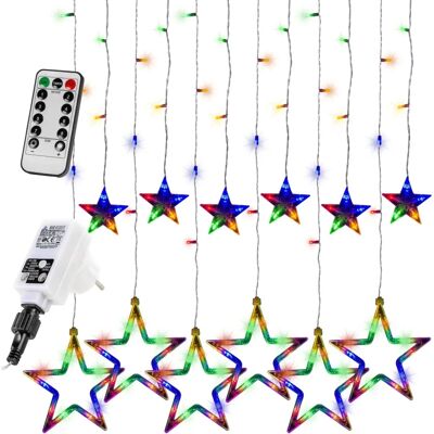 VOLTRONIC - 12 Sterne LED Lichtervorhang - 150 LED - kolorowy - Zasłona LED VOLTRONIC - 12 Sterne LED Lichtervorhang - 150 LED - kolorowy - Zasłona LED