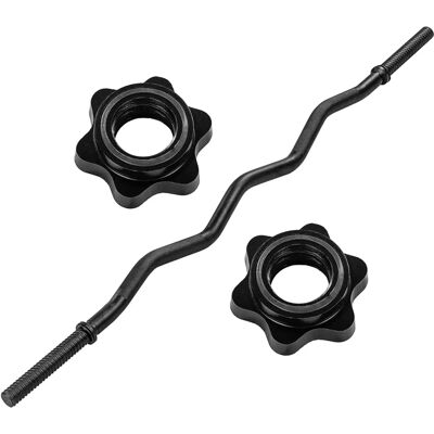MOVIT 130 cm SZ Curlstange - Chrom, Rändelung, Schwarz, Sternverschluss MOVIT 130 cm SZ Curlstange - Chrom, Rändelung, Schwarz, Sternverschluss