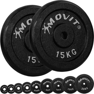 Movit 2x 15kg Gjutjärn Viktplattor - Träningsutrustning Movit 2x 15kg Gjutjärn Viktplattor - Träningsutrustning