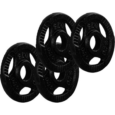 MOVIT 4x 0,75kg Gusseisen Hantelscheiben - Robust, Tri-Grip, Rutschfest MOVIT 4x 0,75kg Gusseisen Hantelscheiben - Robust, Tri-Grip, Rutschfest