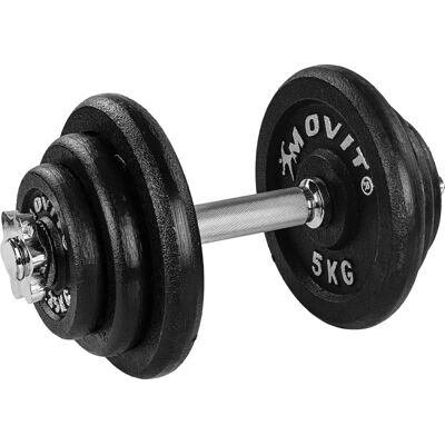 Movit 20 kg Hantelset - Rutschfester Griff, Gusseisen, Standardstange Movit 20 kg Hantelset - Rutschfester Griff, Gusseisen, Standardstange