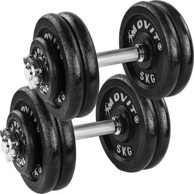 MOVIT Kurzhantel-Set - 50kg, 2 x 25kg, Standardstangen, Ø30mm, Rutschfester Griff - Set MOVIT Kurzhantel-Set - 50kg, 2 x 25kg, Standardstangen, Ø30mm, Rutschfester Griff - Set