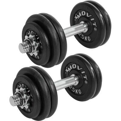MOVIT Handväsksats - 30 kg, 2 x 15 kg, Standardstavar, Ø30 mm, Halkfri Grepp, Knurling, Stjärnlås - Komplett MOVIT Handväsksats - 30 kg, 2 x 15 kg, Standardstavar, Ø30 mm, Halkfri Grepp, Knurling, Stjärnlås - Komplett