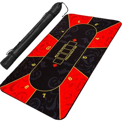 GamesPlanet Összecsukható pókeralátét - Piros/Fekete 200x90cm - Egészen 10 játékosig GamesPlanet Összecsukható pókeralátét - Piros/Fekete 200x90cm - Egészen 10 játékosig