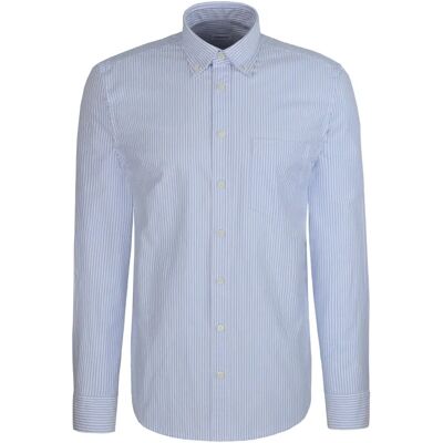 Seidensticker Herren Blau Gestreift Baumwoll Casual Hemd - Hemd Seidensticker Herren Blau Gestreift Baumwoll Casual Hemd - Hemd