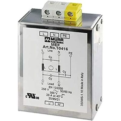 Murr Elektronik 10415 Power Filter - 250V/AC, 300V/DC, 39x65x107mm Murr Elektronik 10415 Power Filter - 250V/AC, 300V/DC, 39x65x107mm