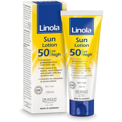 Linola Sun Lotion SPF50 - Sonnenschutz für trockene & atopische Haut - 100ml Linola Sun Lotion SPF50 - Sonnenschutz für trockene & atopische Haut - 100ml