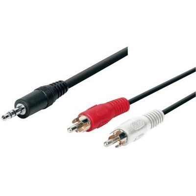 Tecline 1,5m 2 x RCA - 3,5mm Audiokabel - Schwarz Tecline 1,5m 2 x RCA - 3,5mm Audiokabel - Schwarz