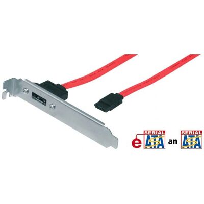 Tecline 30696 SATA Kabel 0,5 m SATA 7-pol eSATA Rot, Silber Tecline 30696 SATA Kabel 0,5 m SATA 7-pol eSATA Rot, Silber