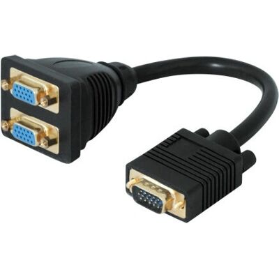 Tecline VGA Y-Adapterkabel - Schwarz - VGA-Splitter - 20cm Tecline VGA Y-Adapterkabel - Schwarz - VGA-Splitter - 20cm