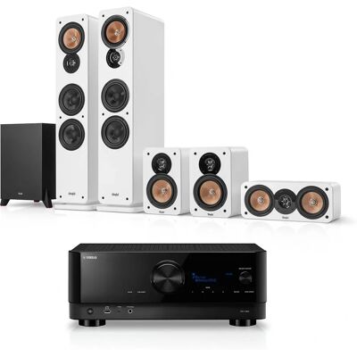 Teufel ULTIMA 40 Surround + Yamaha RX-V6A Biały - System kina domowego Teufel ULTIMA 40 Surround + Yamaha RX-V6A Biały - System kina domowego