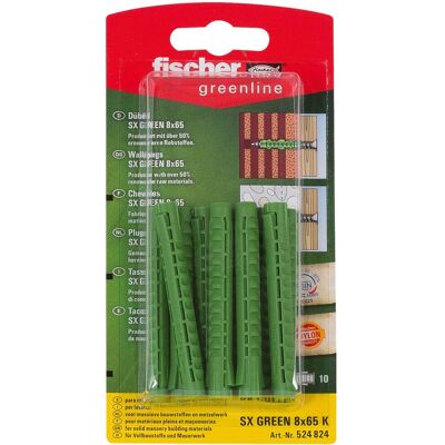Fischer - 524824 - 8x65 - Nylon vert - Screw anchor - Publicité Fischer - 524824 - 8x65 - Nylon vert - Screw anchor - Publicité