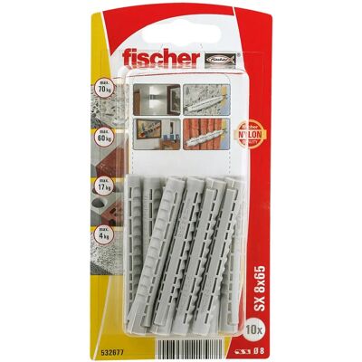 Fischer - 532677 - 65 mm - 10 pièces - Cheville murale - Publicité Fischer - 532677 - 65 mm - 10 pièces - Cheville murale - Publicité