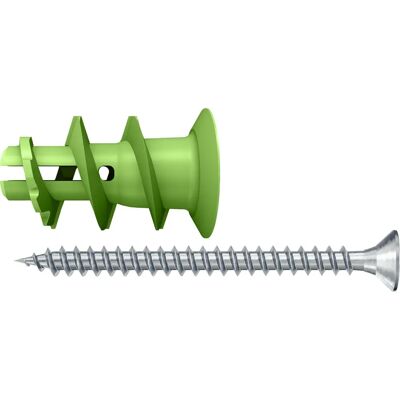 Fischer Green S K Wall Plug - Drywall Anchor - 22mm Fischer Green S K Wall Plug - Drywall Anchor - 22mm