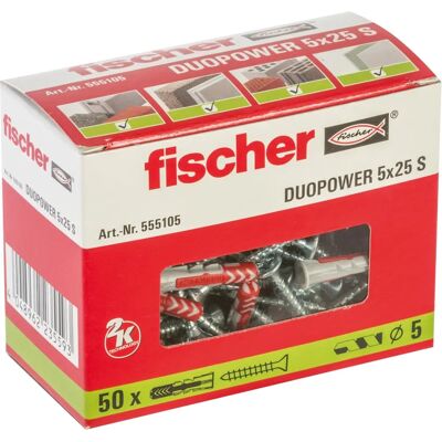 Fischer Duopower Tasselli e Viti - 50 pezzi Fischer Duopower Tasselli e Viti - 50 pezzi