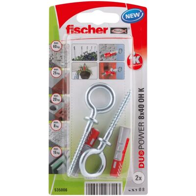 Fischer DuoPower 8x40mm - Sæt plug & ring Fischer DuoPower 8x40mm - Sæt plug & ring