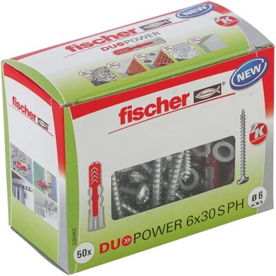 Cheville DuoPower Fischer - 50 pièces - Publicité Cheville DuoPower Fischer - 50 pièces - Publicité