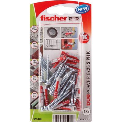 Tassello Fischer DuoPower - 18 pezzi, 25 mm Tassello Fischer DuoPower - 18 pezzi, 25 mm
