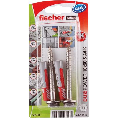 Fischer vægankersæt - DuoPower 50 mm 2 stk. Fischer vægankersæt - DuoPower 50 mm 2 stk.