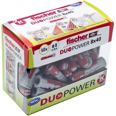 Fischer Model 536387 Nylon Pluggen - 8x40mm - 50 Stuks Fischer Model 536387 Nylon Pluggen - 8x40mm - 50 Stuks