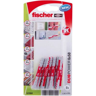 Fischer DuoPower 50mm vægbeslag - Skrue- og pluggtaske Fischer DuoPower 50mm vægbeslag - Skrue- og pluggtaske