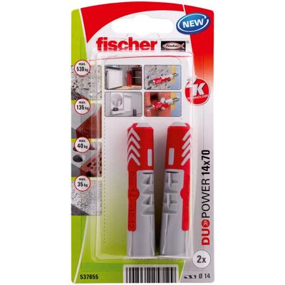 Fischer DuoPower 14x70 mm Vægplugsæt - Vægforankring Fischer DuoPower 14x70 mm Vægplugsæt - Vægforankring