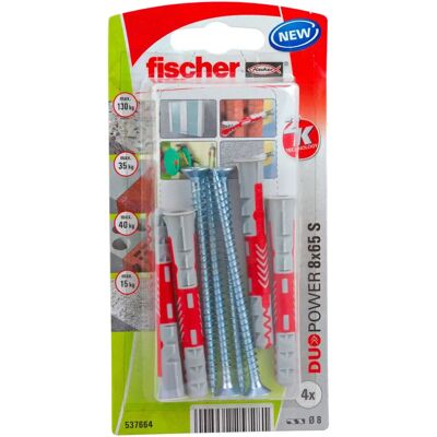 Fischer Model 8 x 65 S K DuoPower Rawplug Sæt - Væganker Fischer Model 8 x 65 S K DuoPower Rawplug Sæt - Væganker