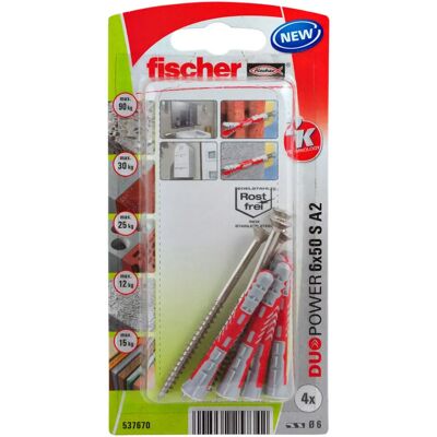 Fischer DuoPower Rawlplug - 50mm - 4 stk Fischer DuoPower Rawlplug - 50mm - 4 stk