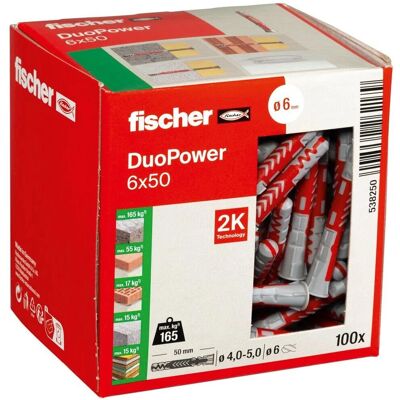 Taco Fischer DuoPower - Anclajes de plástico de 2 componentes Taco Fischer DuoPower - Anclajes de plástico de 2 componentes