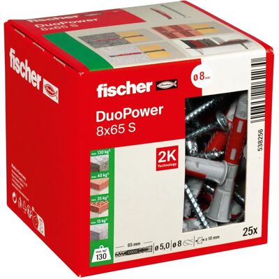 Fischer DUOPOWER Wall Plug 8x65mm Fischer DUOPOWER Wall Plug 8x65mm