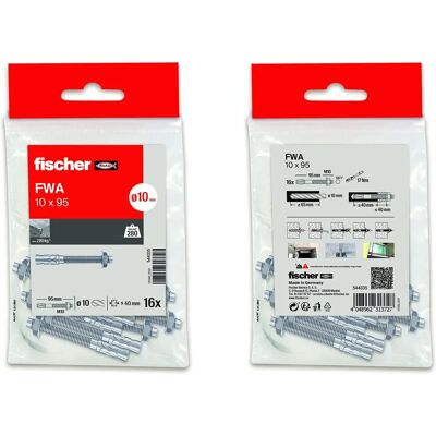 Fischer FWA 10x95 - Ankers voor beton - 16 stuks Fischer FWA 10x95 - Ankers voor beton - 16 stuks