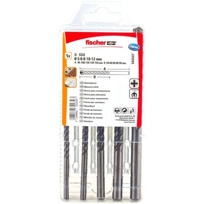 Fischer 545507 Bohrer-Set - 5 Größen, Wand & Stein Fischer 545507 Bohrer-Set - 5 Größen, Wand & Stein