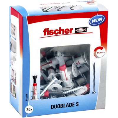 Ancrage d'Expansion Fischer S - 20 pcs - Gris - Pour Placoplâtre - 44mm Ancrage d'Expansion Fischer S - 20 pcs - Gris - Pour Placoplâtre - 44mm