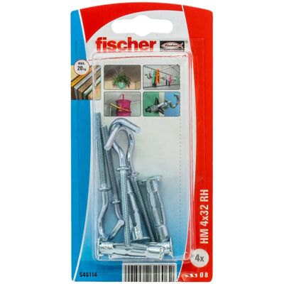 Ensemble de Chevilles Murales Fischer - 32mm, 4 pièces Ensemble de Chevilles Murales Fischer - 32mm, 4 pièces