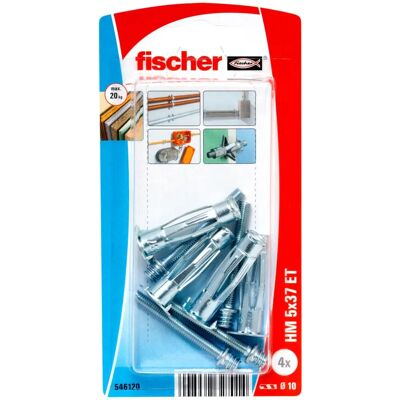Ancorina a parete Fischer HM5x37 - Confezione da 4 Ancorina a parete Fischer HM5x37 - Confezione da 4