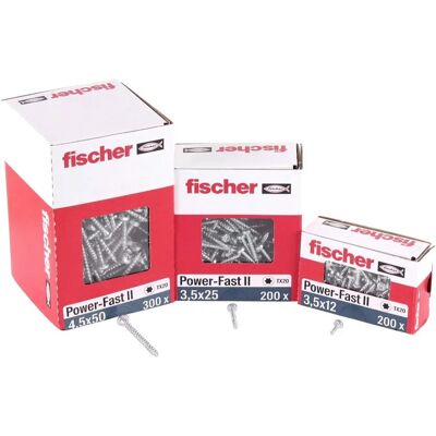 Viti Power-Fast II Fischertechnik 3,5mm x 30mm - Acciaio Zincato - Confezione da 200 Viti Power-Fast II Fischertechnik 3,5mm x 30mm - Acciaio Zincato - Confezione da 200