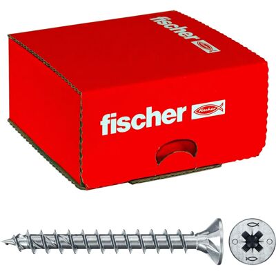 Fischer Power-Fast II 4.5x35mm Wood Screws, Galvanised, Pack of 200 Fischer Power-Fast II 4.5x35mm Wood Screws, Galvanised, Pack of 200