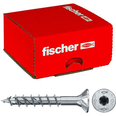 Vis à bois Fischer Power-Fast II - Filetage partiel, Torx, Zinc, Passivé bleu - 5x45mm Vis à bois Fischer Power-Fast II - Filetage partiel, Torx, Zinc, Passivé bleu - 5x45mm