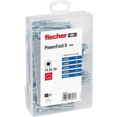 Fischer Galvanized PowerFast II Screws Set - Assortment for Wood & Metal Fischer Galvanized PowerFast II Screws Set - Assortment for Wood & Metal