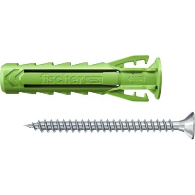 Fischer Green SX Plus Expansion Wall Plug - Screw & Wall Plug Kit - 40mm Fischer Green SX Plus Expansion Wall Plug - Screw & Wall Plug Kit - 40mm