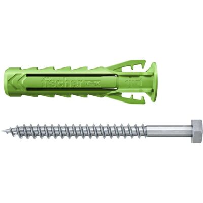 Fischer Green SX Plus Wall Plug Kit - Screw & Wall Plug, 3 pcs Fischer Green SX Plus Wall Plug Kit - Screw & Wall Plug, 3 pcs