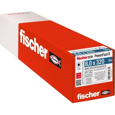 Fischer PowerFast II 8mm x 320mm Galvanisierte Stahl Senkkopf Holzschraube Fischer PowerFast II 8mm x 320mm Galvanisierte Stahl Senkkopf Holzschraube