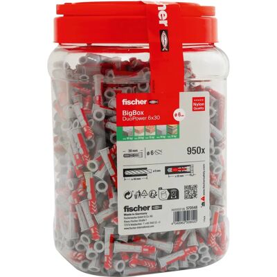 Fischer DuoPower 6x30 Universal Wall Plug Set - Wall Anchors Fischer DuoPower 6x30 Universal Wall Plug Set - Wall Anchors